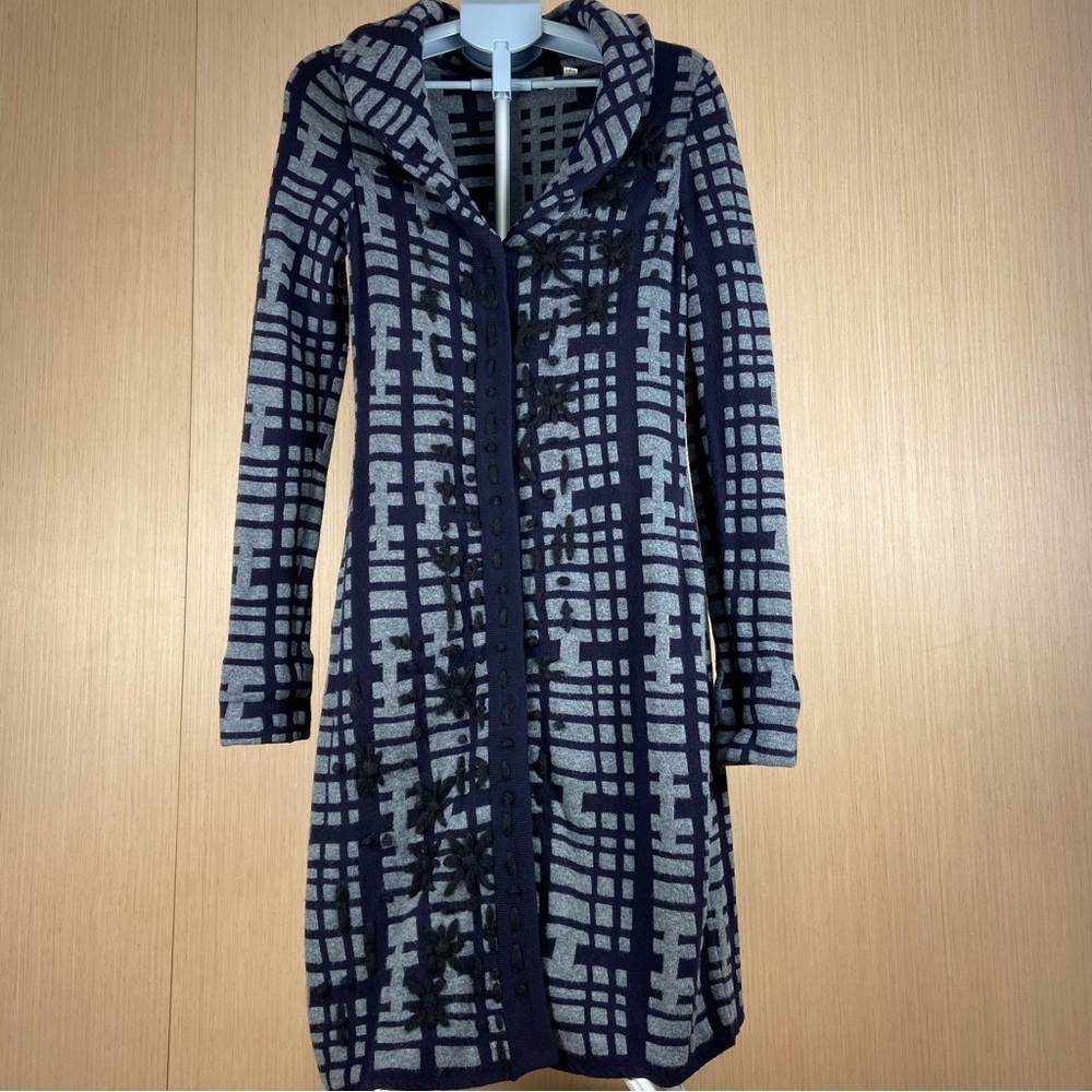 Charlie & Robin Anthropologie Wool Blend Snap Front Coatigan